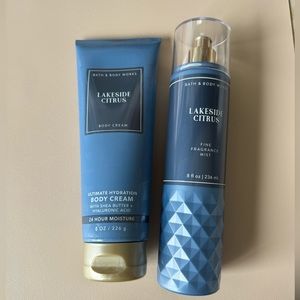 Bath & Body Works Lakeside Citrus fragrance & Body cream set